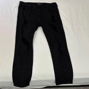 RSQ Men's Dark Black Straight Jeans